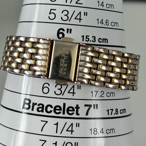 August Steiner Diamond Gold Tone St. Steel Women’s Analog Watch New Battery - Picture 4 of 8